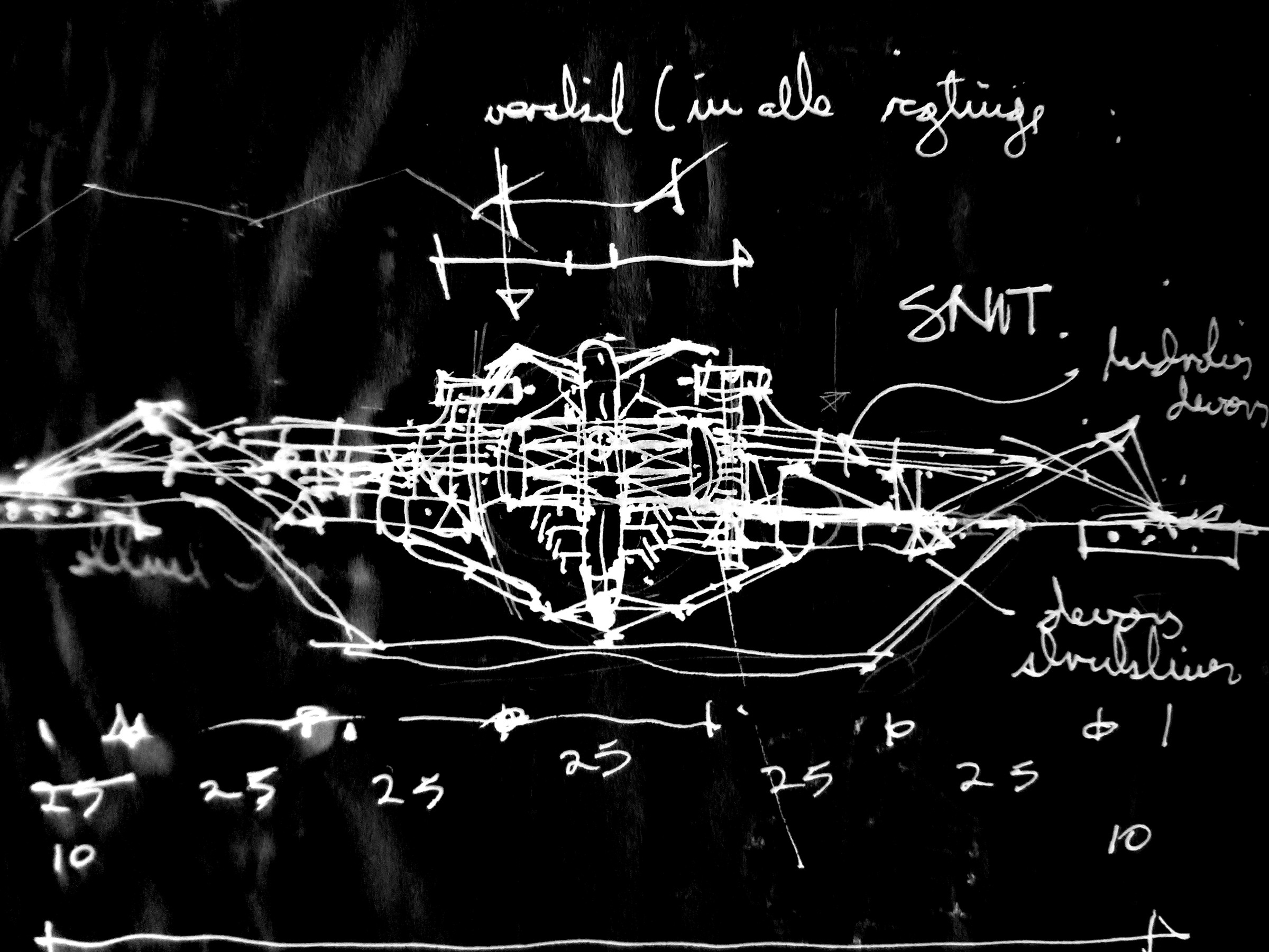 Earthquake Emergency Centre — section sketch, hydraulic de-tuning and sliding supports